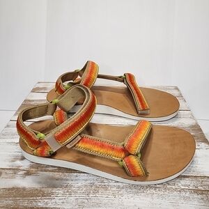 Women's sz 9 Teva Universal Ombre fire flame orange yellow activewear sandals